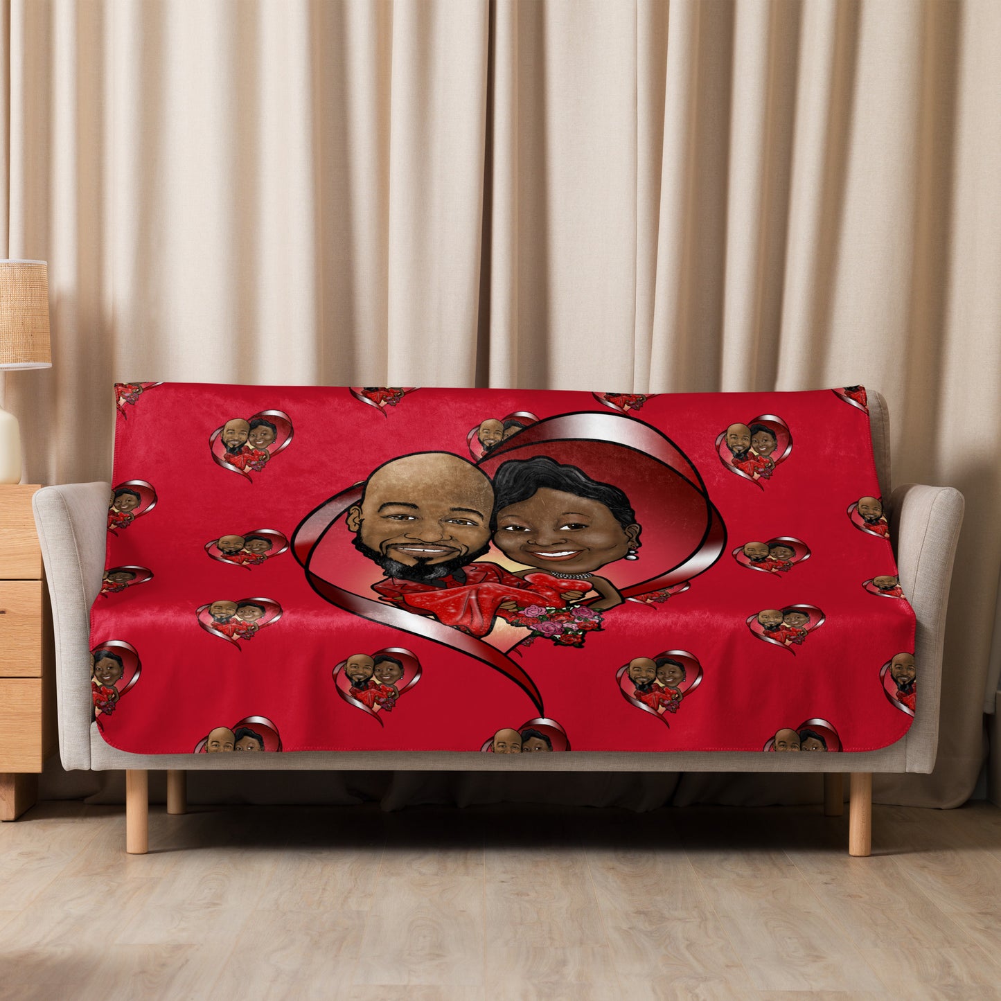 Tintman & Wife Custom Valentines Sherpa blanket