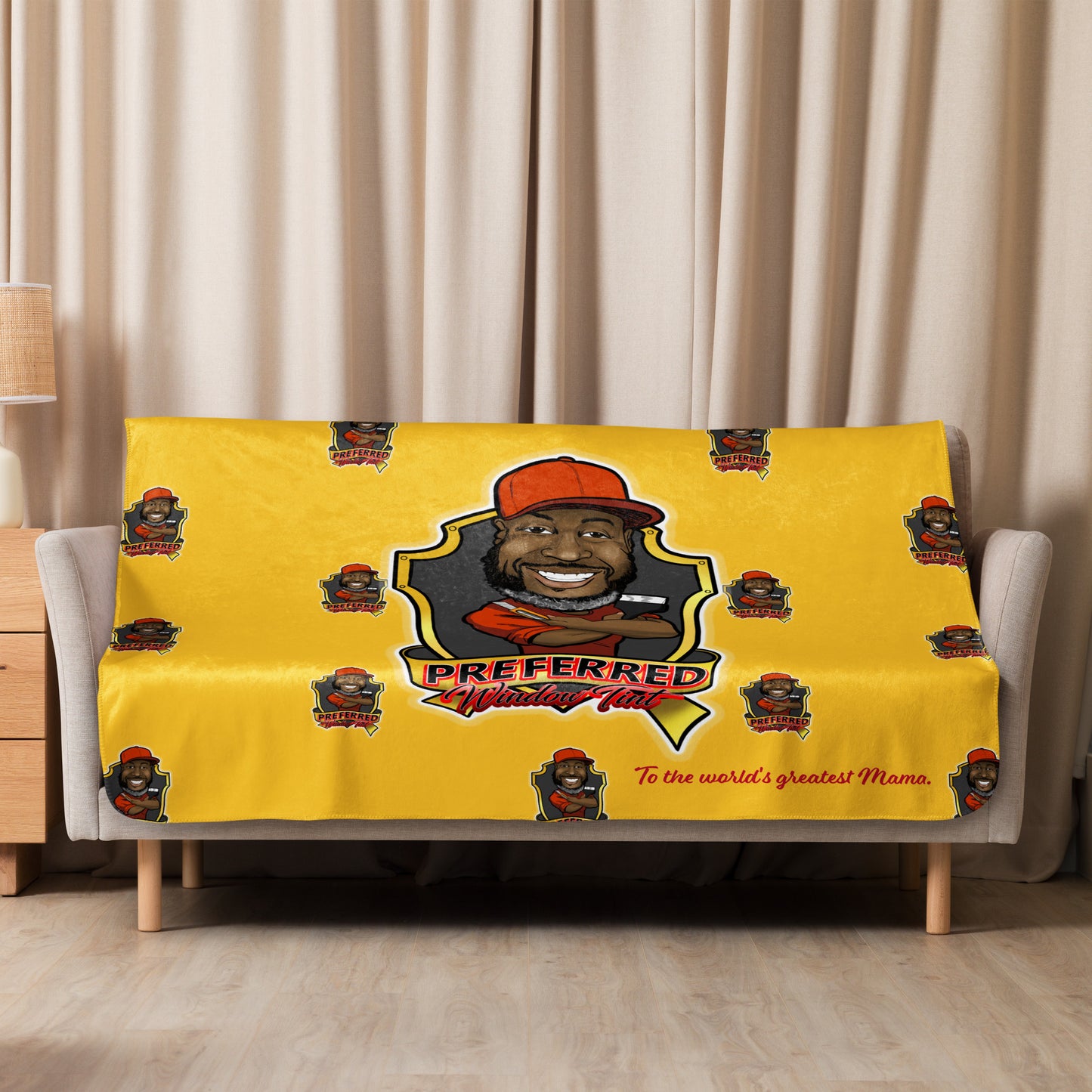 Preferred Window Tint Custom Sherpa blanket (To The Worlds Greatest Mom)