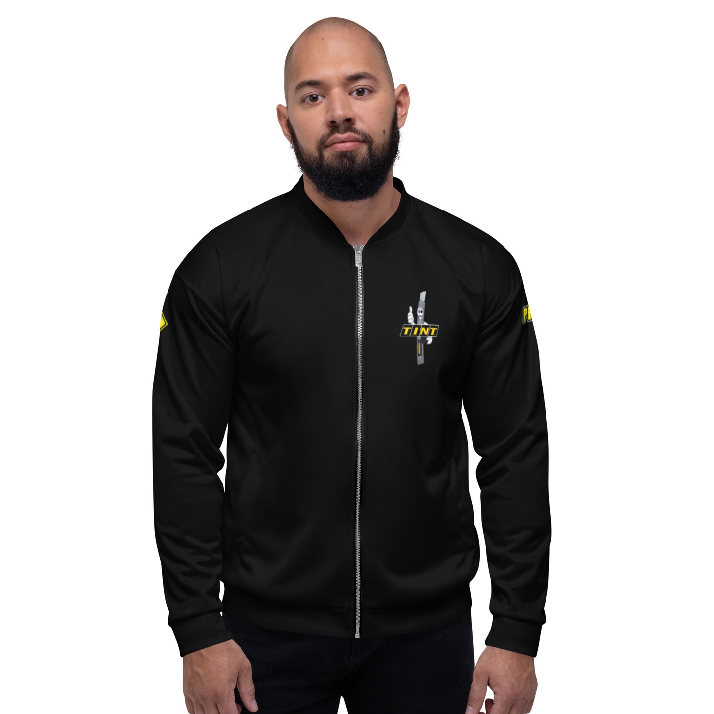 TINT with OLFA by Pro Tinter (Black) Unisex Bomber Jacket