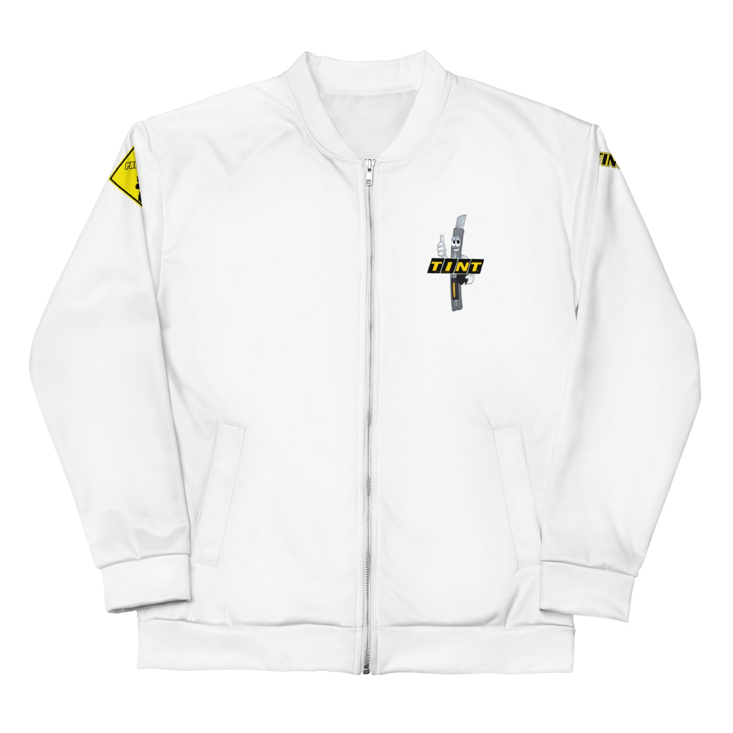 TINT with OLFA by Pro Tinter (White) Unisex Bomber Jacket