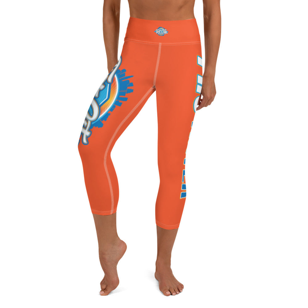 Tint City Orange Capri Leggings by PRO Tinter (Special Design)