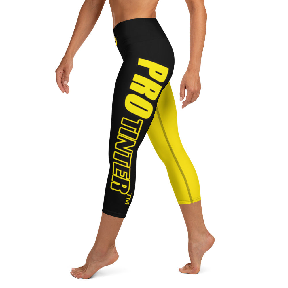 Tint World PRO Tinter (Special Design)Yellow & Black Capri Leggings