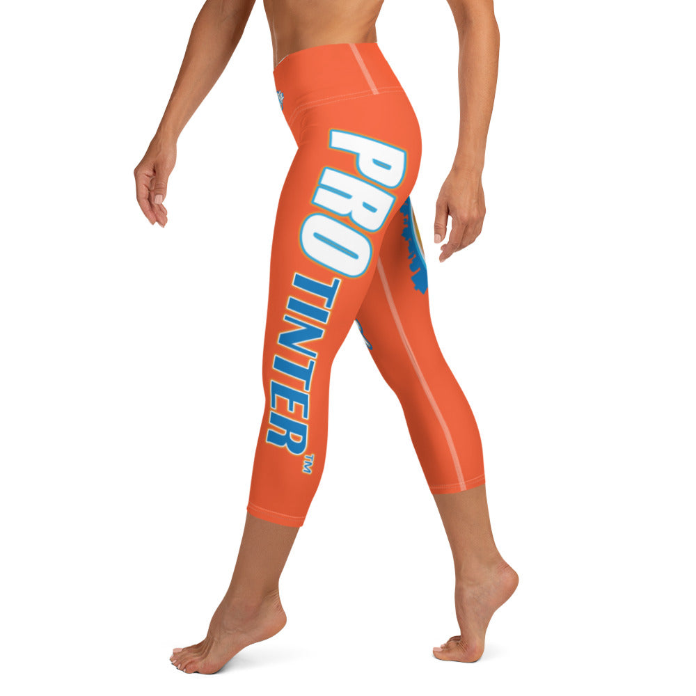 Tint City Orange Capri Leggings by PRO Tinter (Special Design)