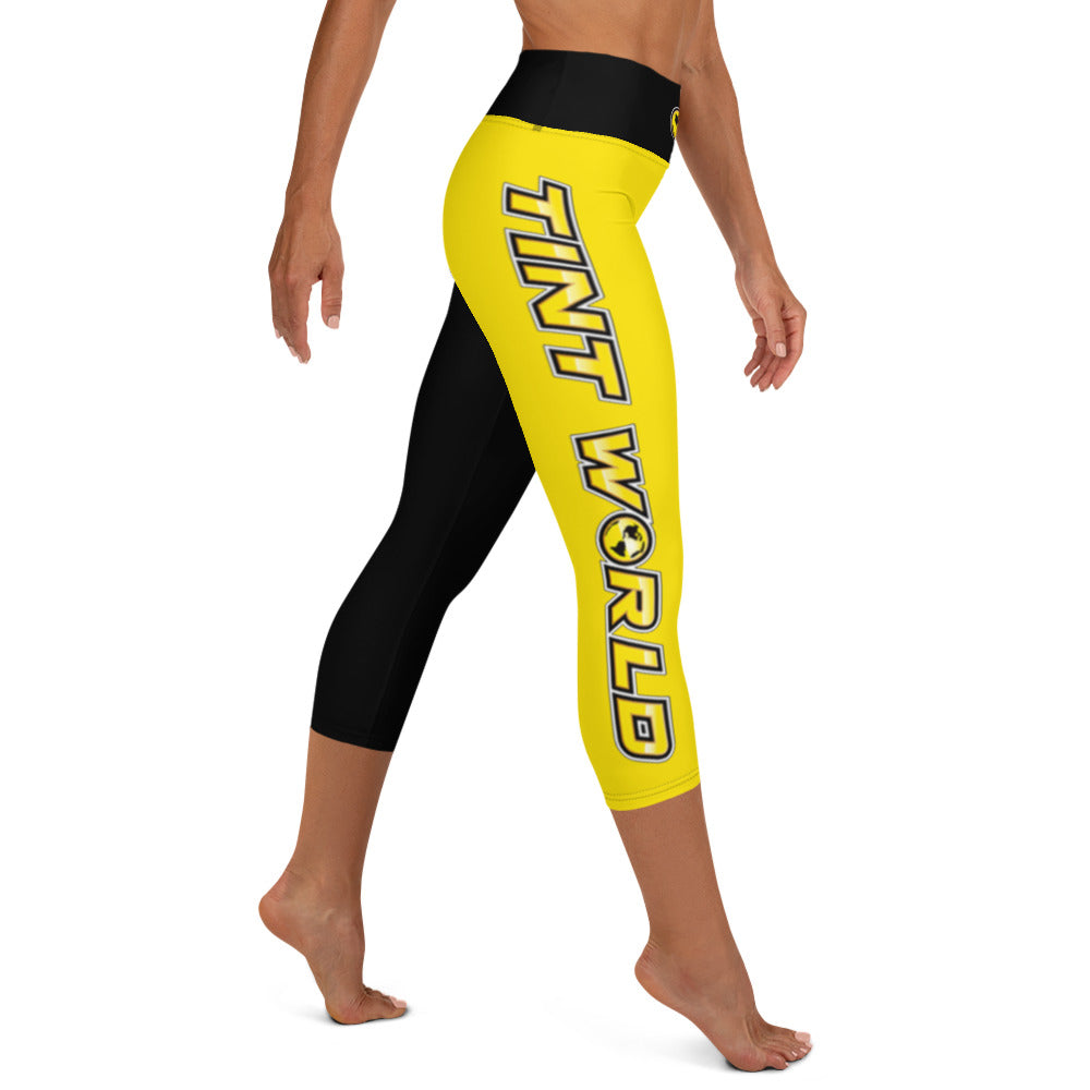 Tint World PRO Tinter (Special Design)Yellow & Black Capri Leggings