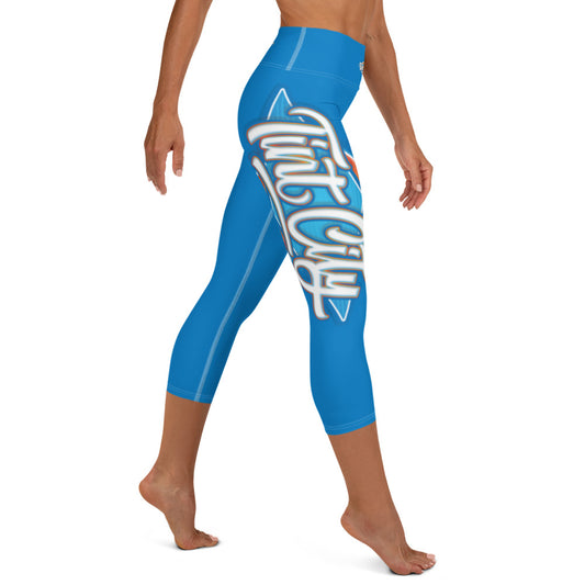 Tint City Ocean Blue Capri Leggings by PRO Tinter (Special Design)