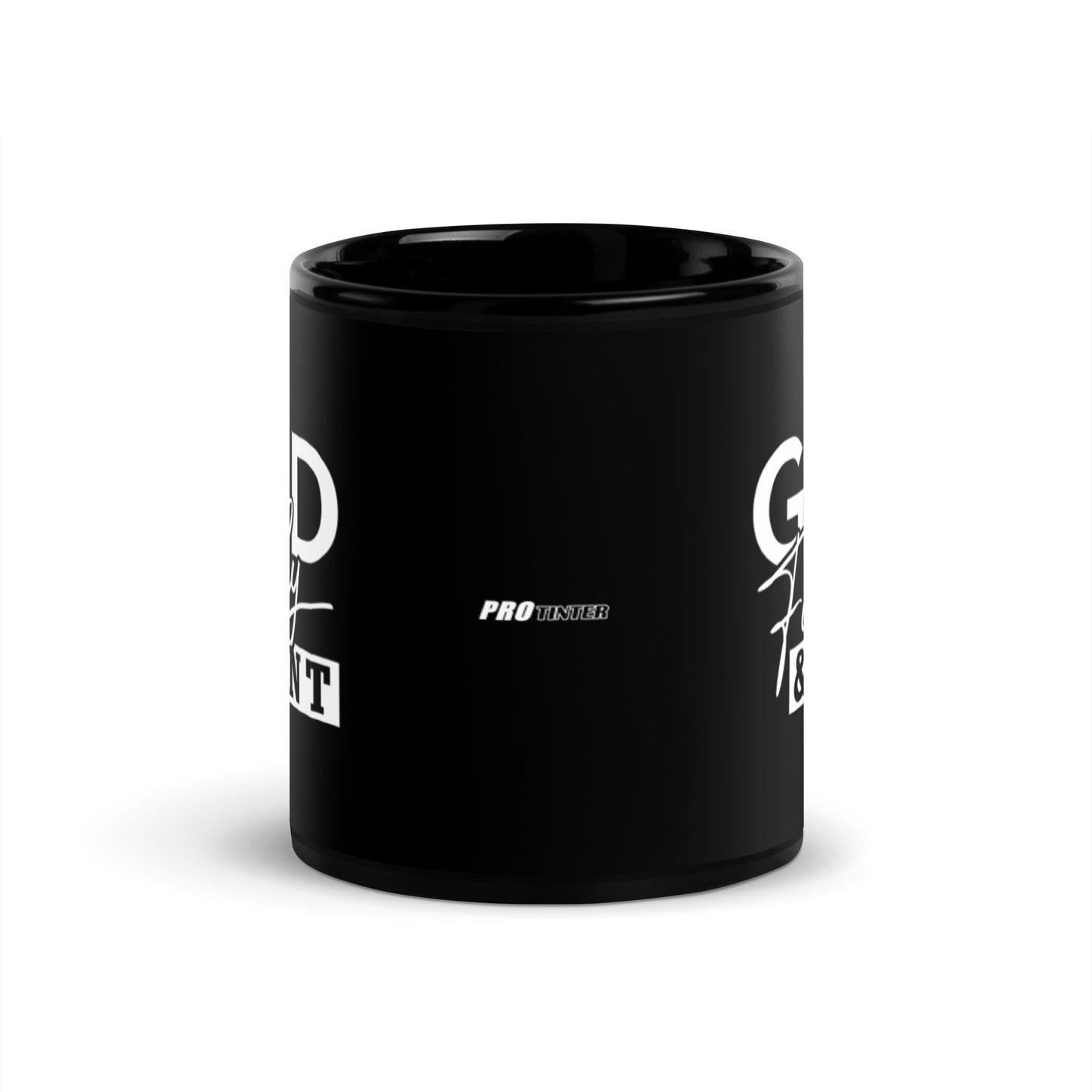 GOD FAMILY & TINT Black Coffee Mug