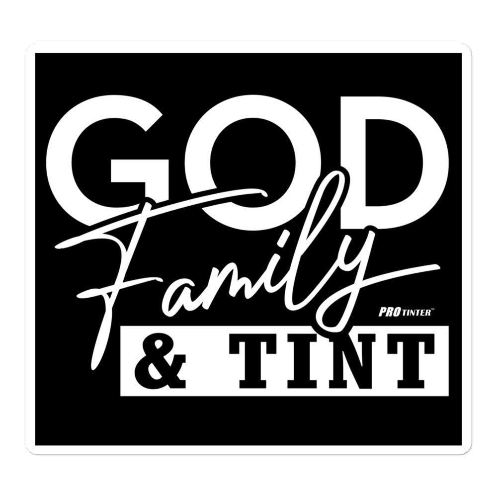 GOD, Family & Tint Bubble-free stickers