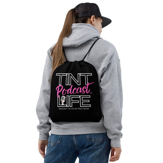 Tint Life Pod Cast Pink Edition Drawstring bag