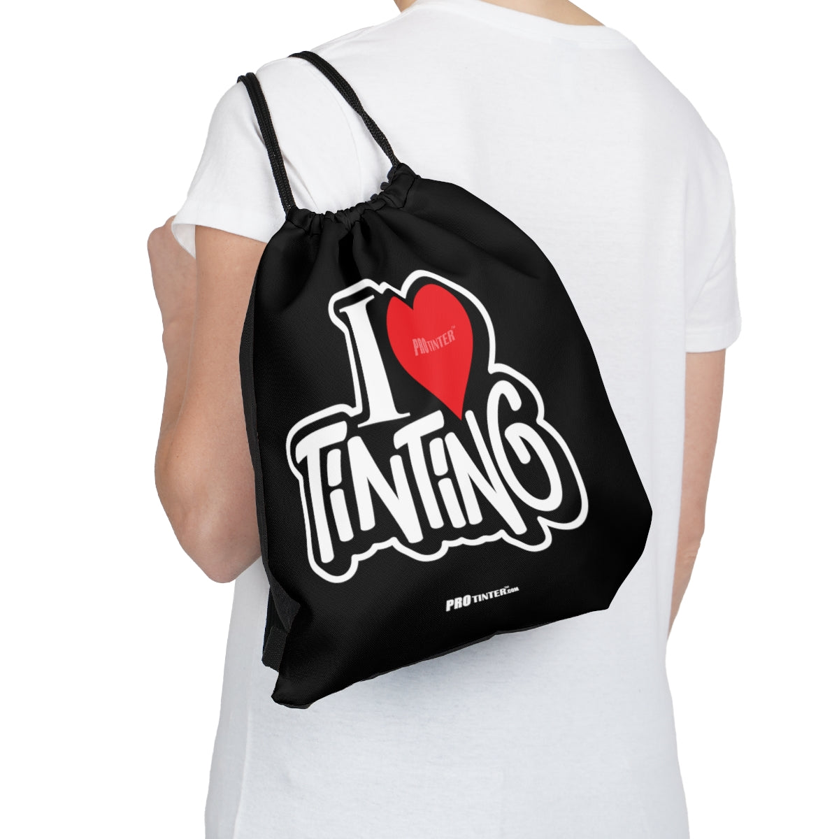 I Love Tinting Outdoor Drawstring Bag