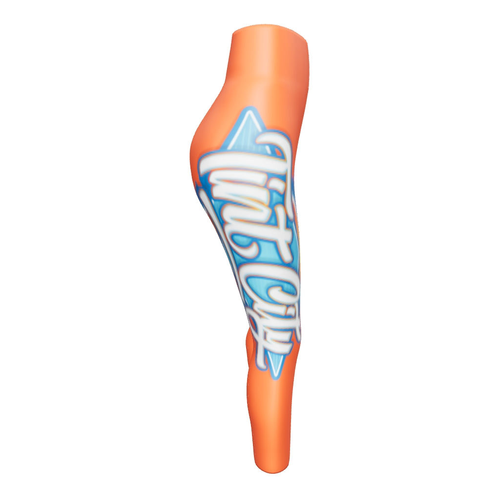 Tint City Orange Capri Leggings by PRO Tinter (Special Design)