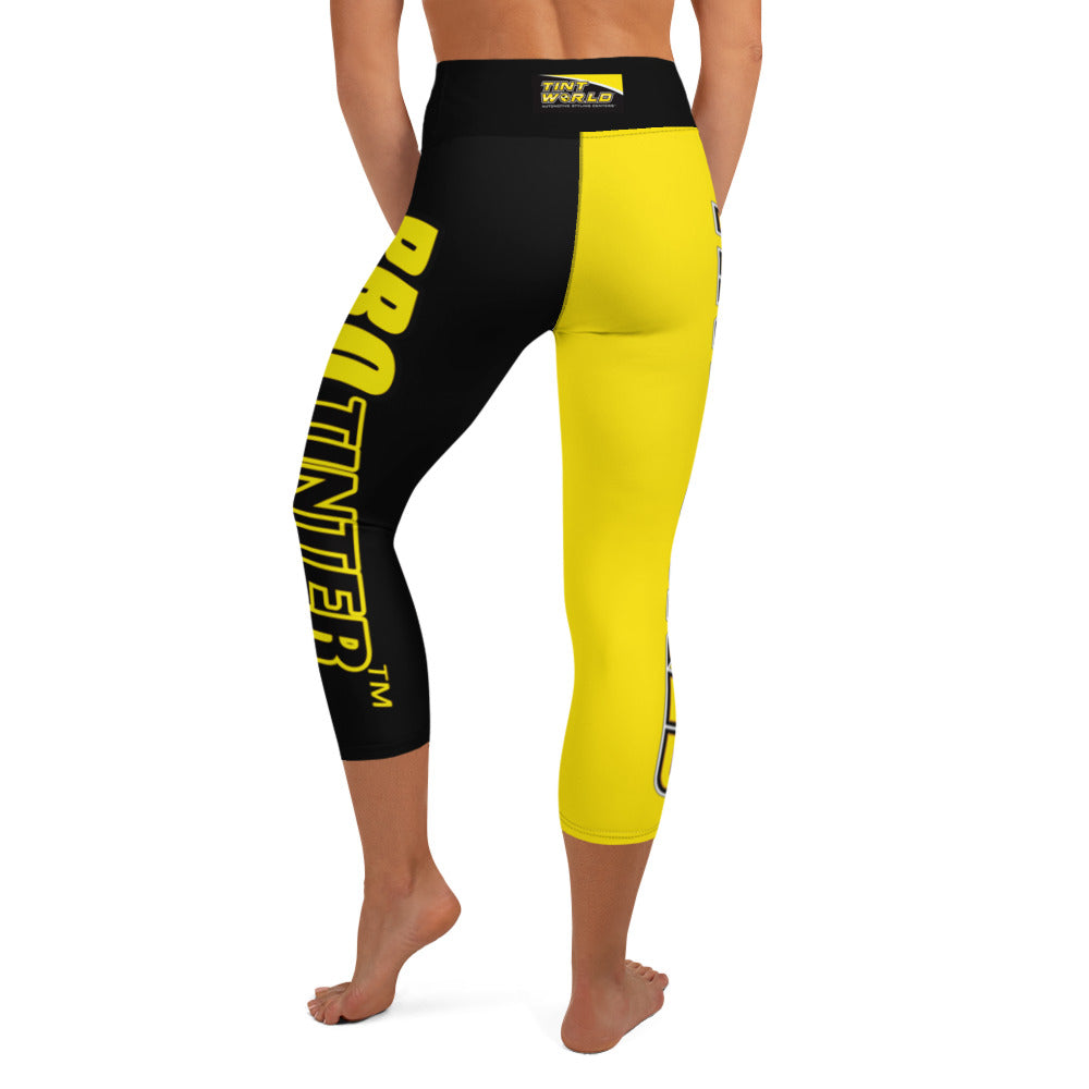 Tint World PRO Tinter (Special Design)Yellow & Black Capri Leggings