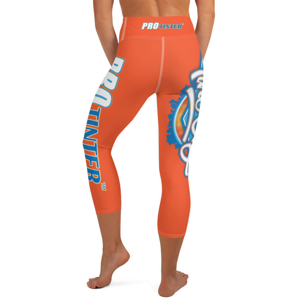 Tint City Orange Capri Leggings by PRO Tinter (Special Design)